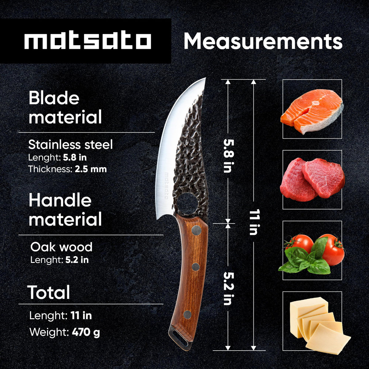 Matsato Japanese stainless steel blade designed for long-lasting sharpness