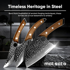 Matsato heavy-duty cleaver for chopping meat and bones.
