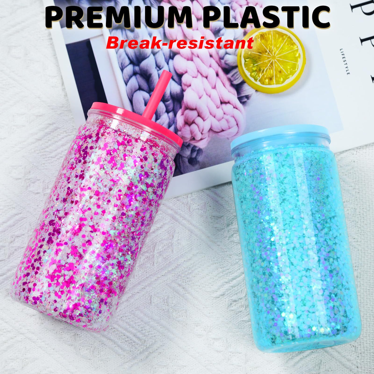 Six-tumbler package with straws and plugs from Maucircol for DIY projects