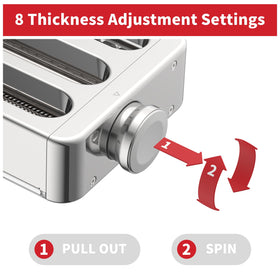 Mavouse fettuccine cutter attachment produces classic ribbon shapes for homemade pasta