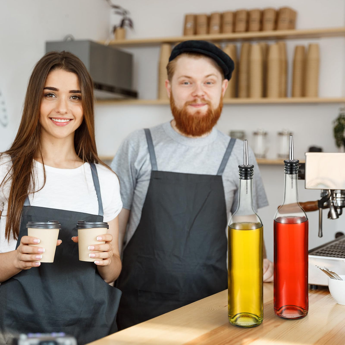 Maxdot versatile glass bottles for kitchen storage, wine making, and parties.