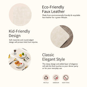 Maxpearl placemats beige waterproof feature protects surfaces during spills