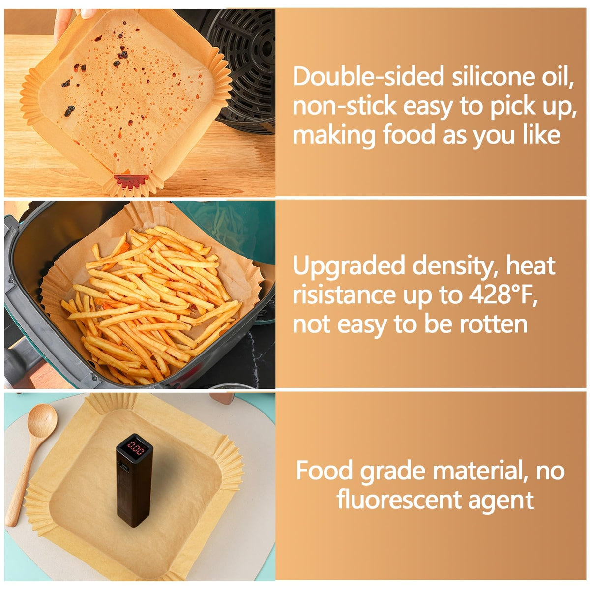 MAXTBEE disposable liners simplify cleanup after cooking.