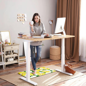 MAYHMYO lemon kitchen mat under stove—supports long cooking sessions