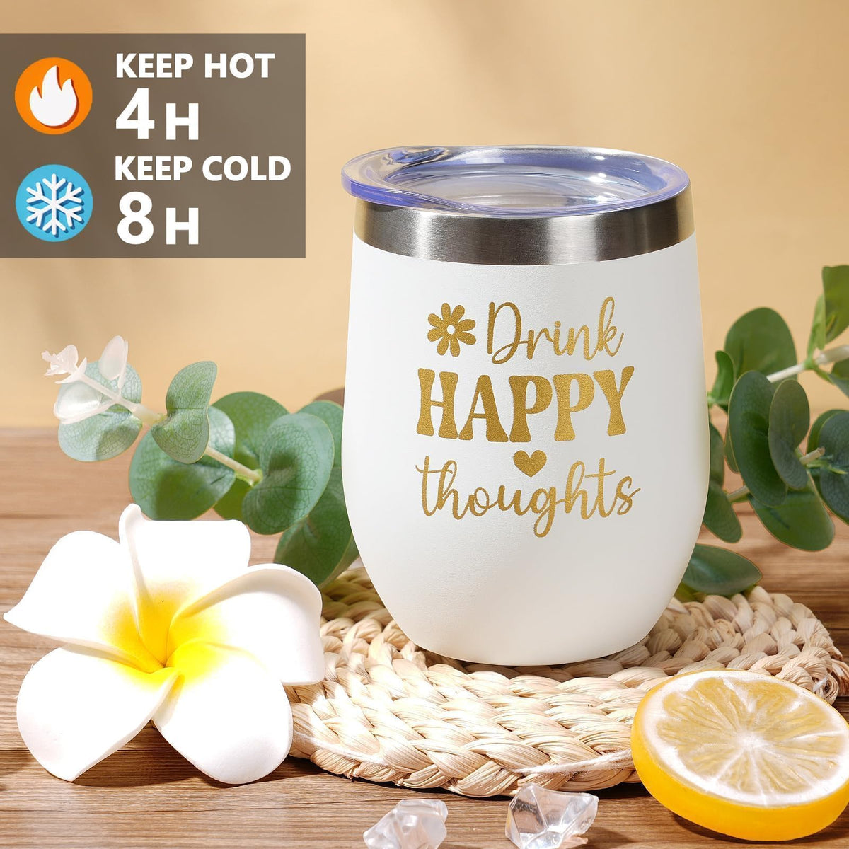 MAYICIVO rose-scented candle provides a calming ambiance.