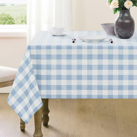 Maymiss checkered tablecloth 60x84 rectangle on dining table for easy everyday meals.