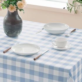 Maymiss tablecloth waterproof coating helps protect tabletops during spills.
