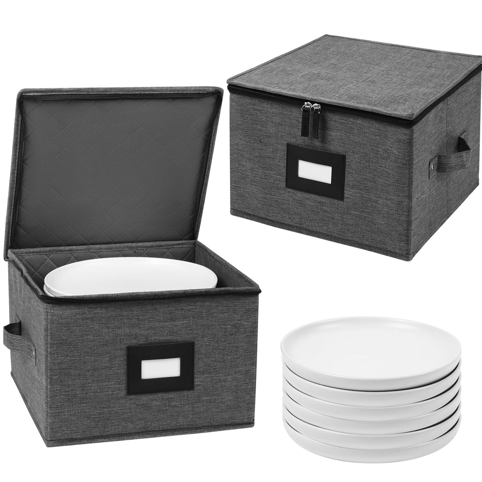 Mayniu 12-inch plate storage container with stackable design protects dishes