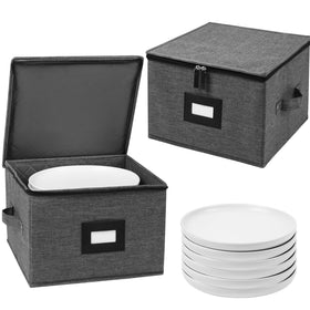 Mayniu 13-inch china storage containers with dustproof lid protect dishes during transport.