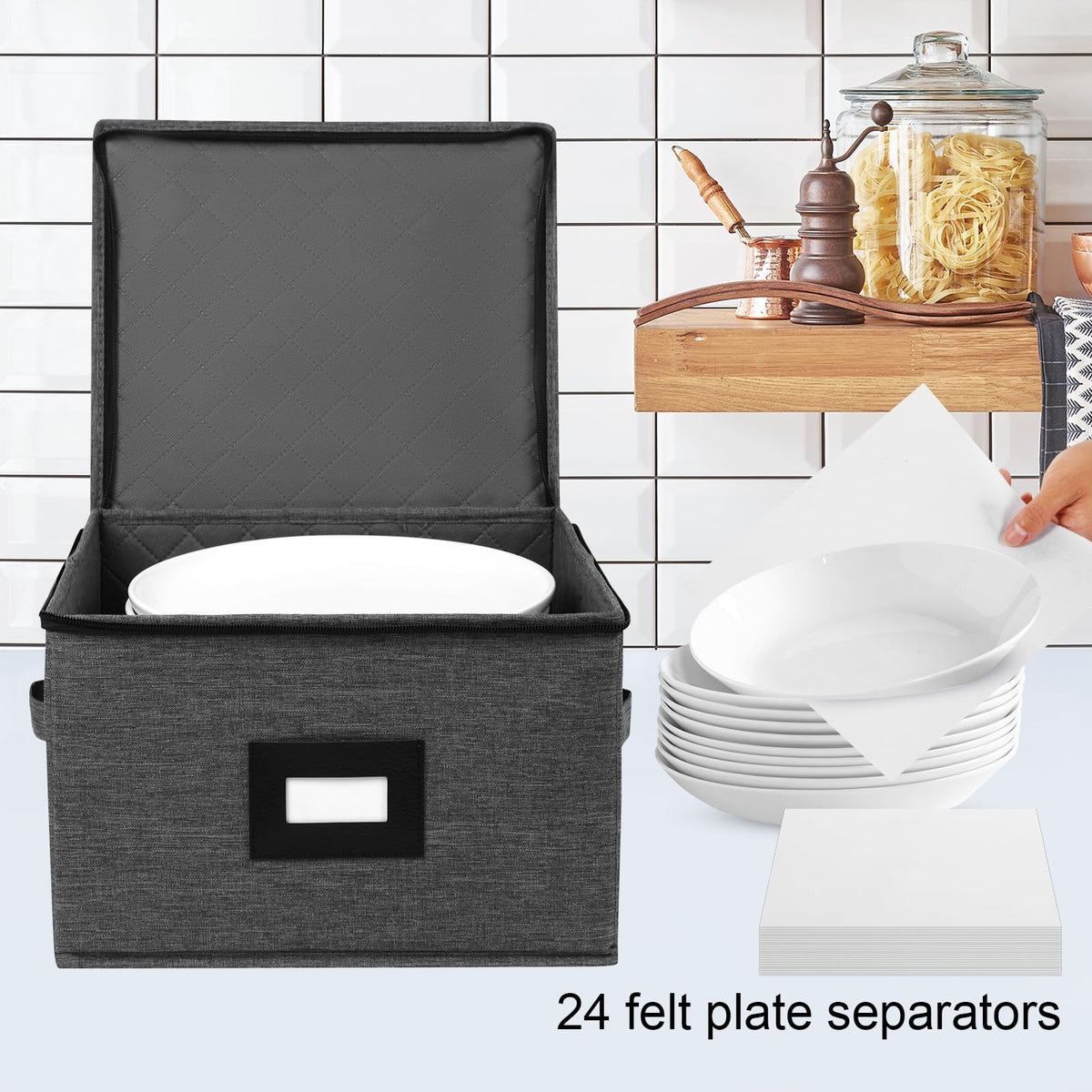 Mayniu top cover enables stackable diningware storage without squeezing.