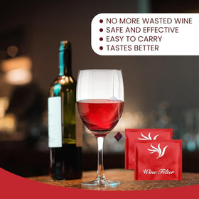 MBV filter performing sulfite, histamine, and tannin removal in wine.