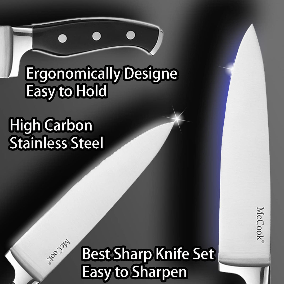 McCook 8-inch slicing knife in stainless steel for clean, even cuts