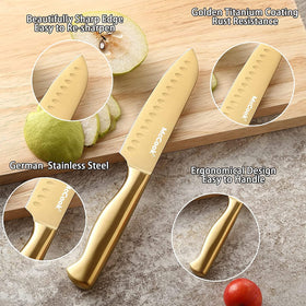 McCook white block displays knives neatly for organized, space-saving kitchen storage.
