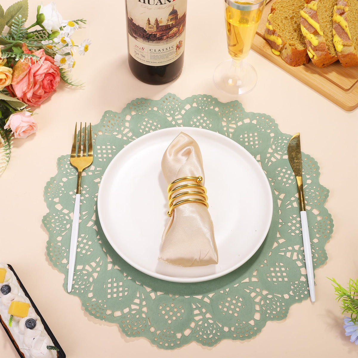 MCEAST exclusive lace design doilies add elegance to any event