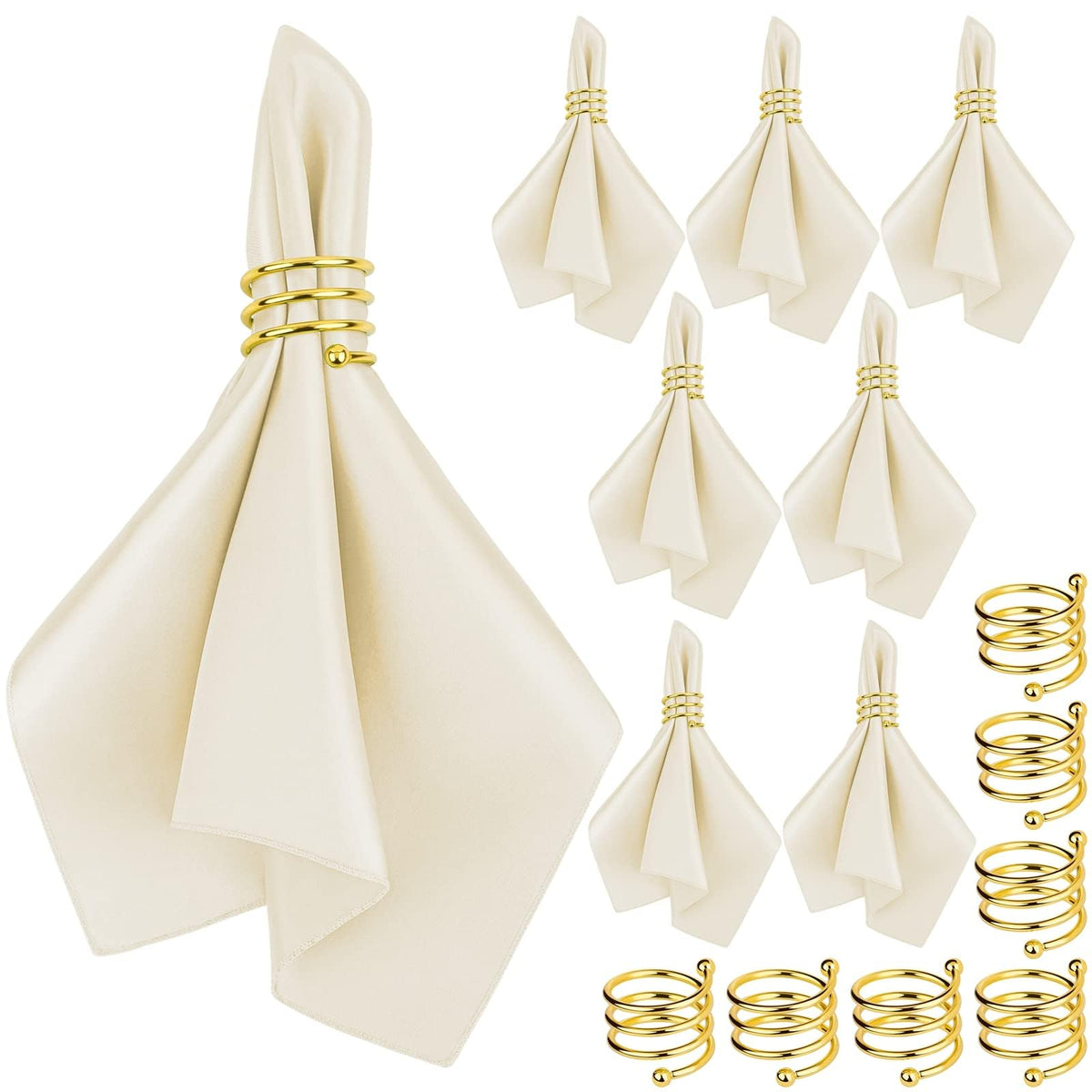 MCEAST satin napkins ivory 17x17 inches elevate elegant table settings.