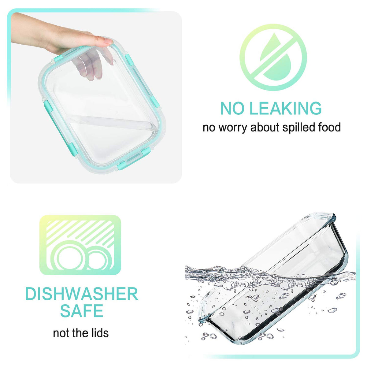 M MCIRCO locking lids with silicone seals prevent leaks during transport.