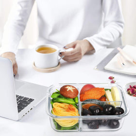 MCIRCO green glass meal prep containers add a stylish touch