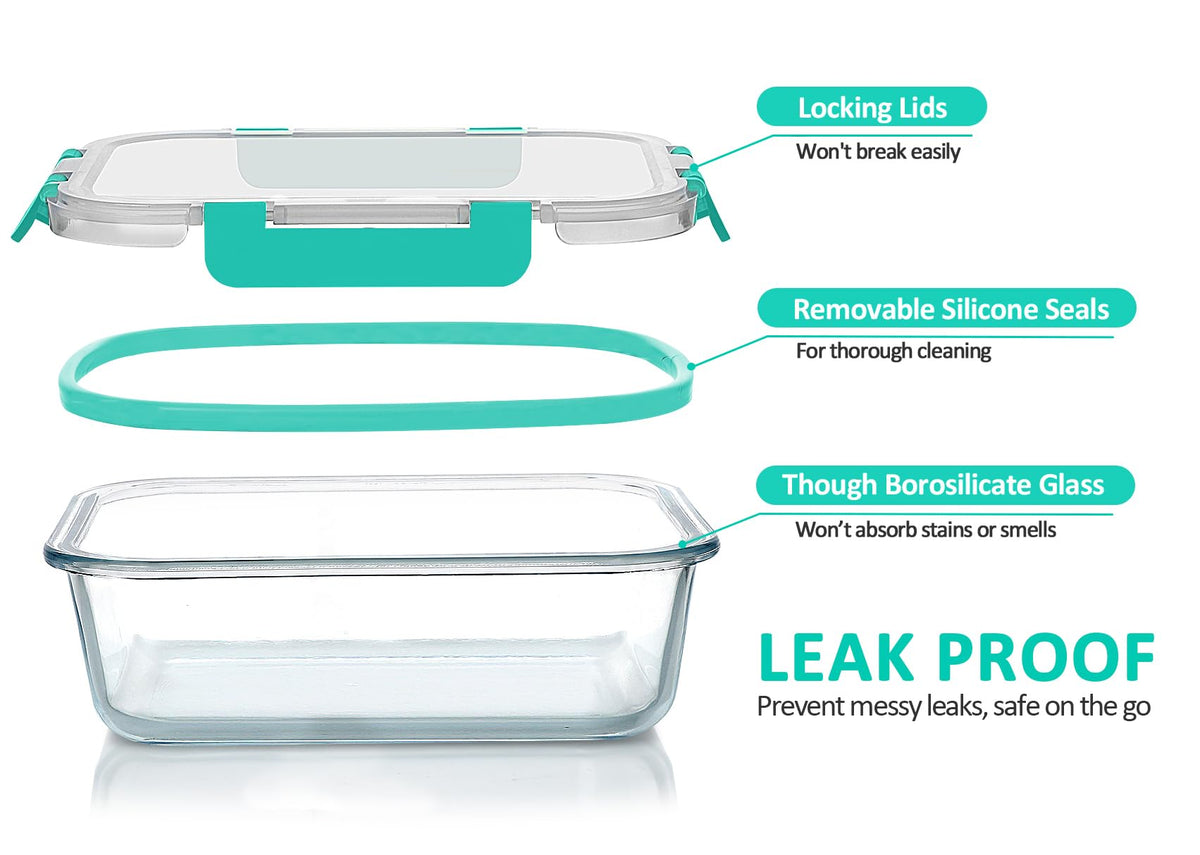 MCIRCO snap-lock lids close-up showing silicone seals for leak resistance.