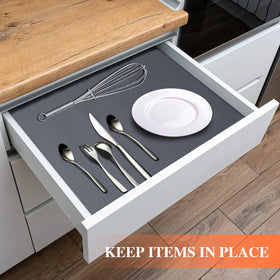 Mcrbeay cabinet liner non-slip surface keeps items organized in drawers.