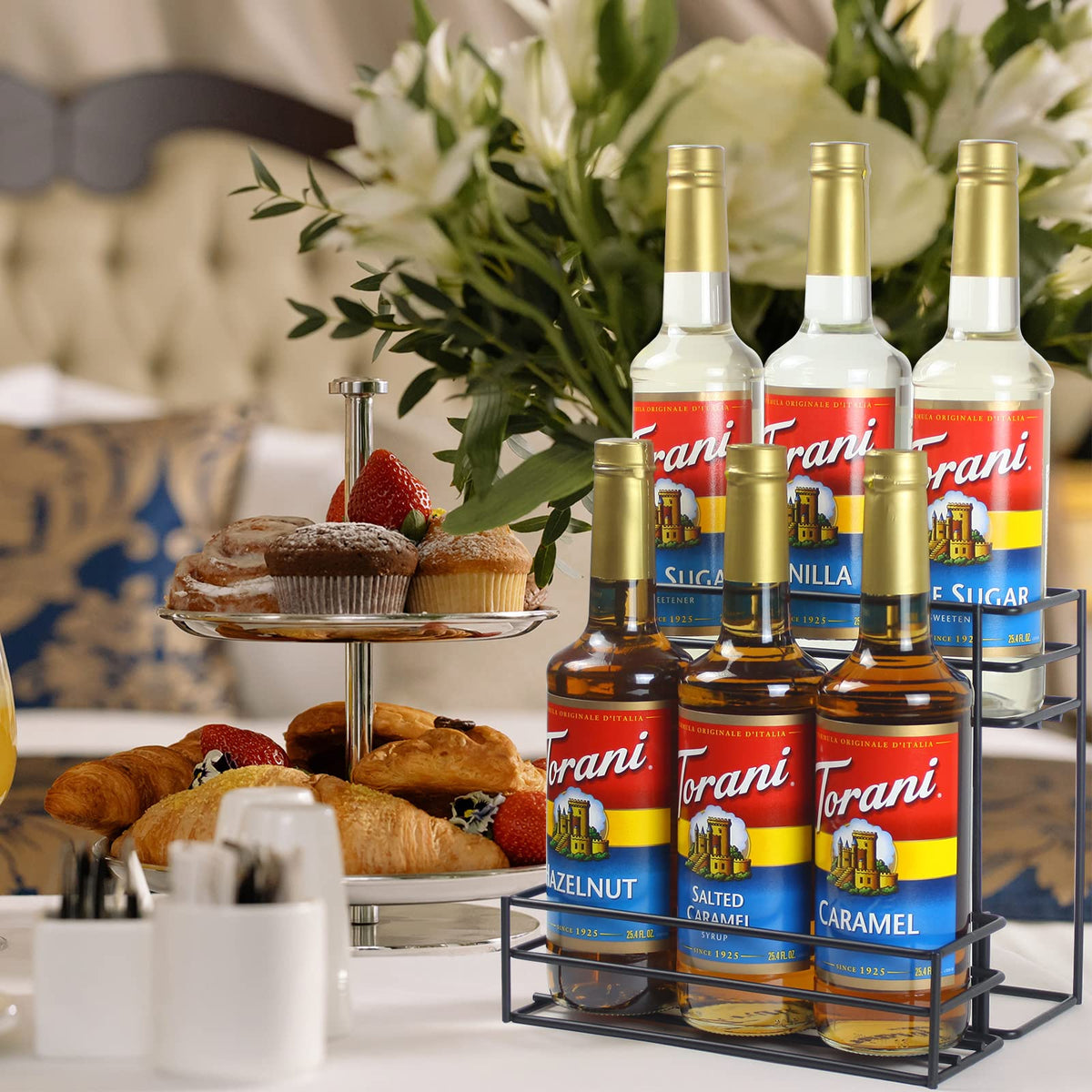 MCSAPIL six-bottle rack elevates home bar presentation and organization