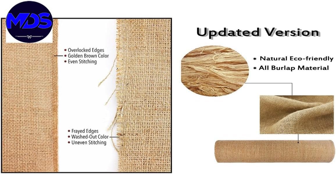 MDS vintage-inspired burlap runner for Christmas or parties.