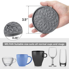 ME.FAN dual-sided coasters with non-slip grooves prevent leaks