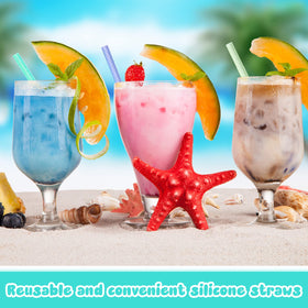 Meanplan 20 cm silicone straw with rounded ends for comfortable sipping.