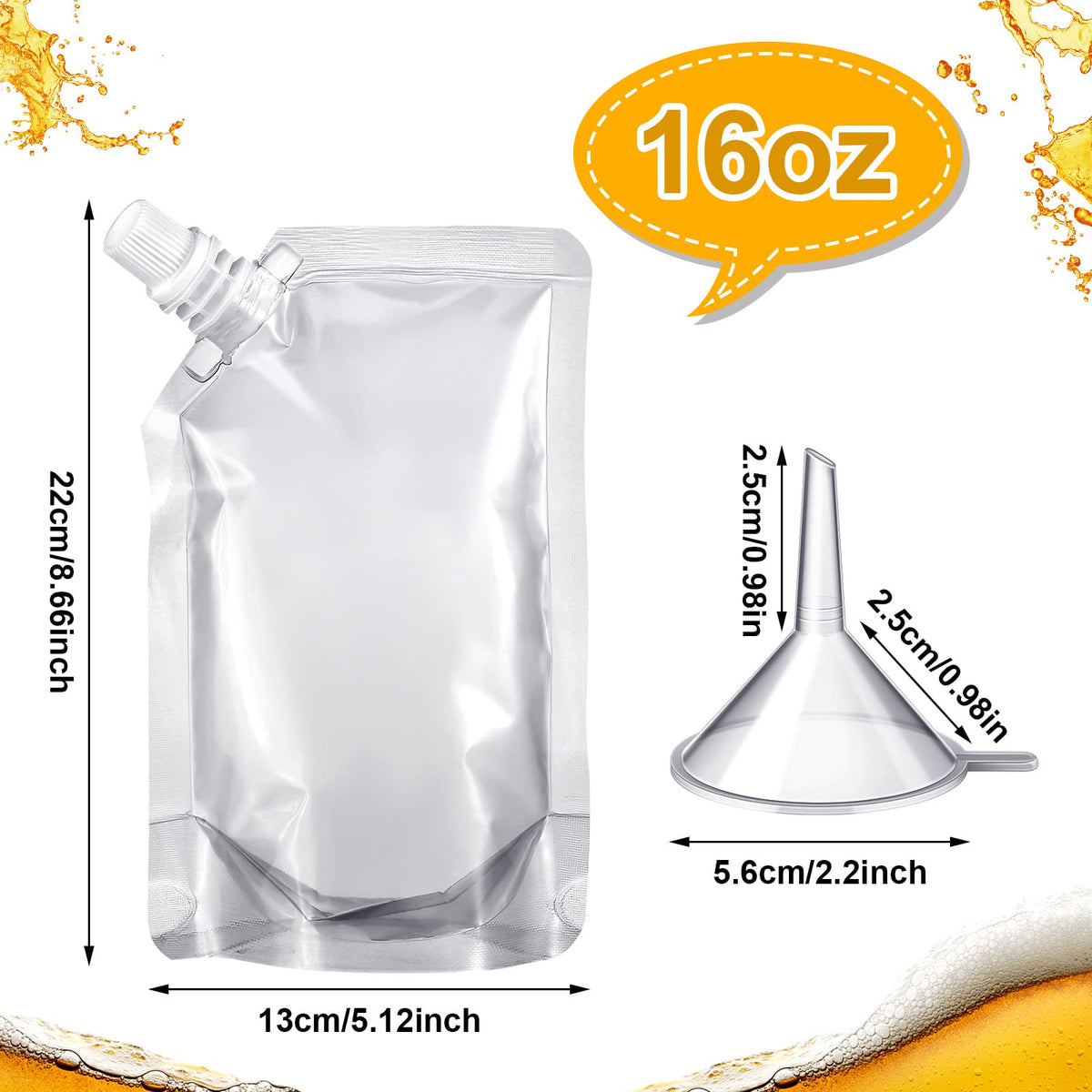 Meanplan bulk plastic pouches with screw caps for secure, drip-free sealing