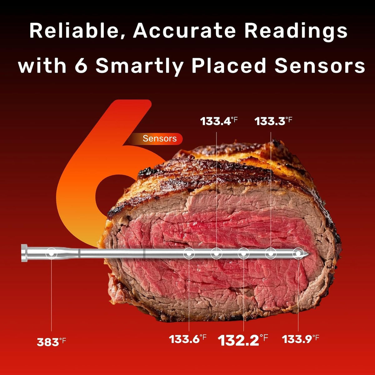 Meatmeet S Pro app control display for real-time cooking data