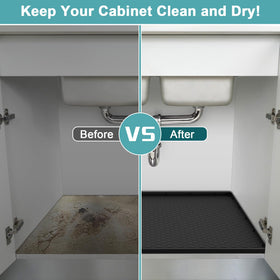 Mecheer easy-to-trim mat fits standard 33-inch cabinets precisely