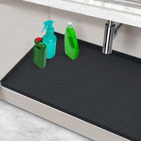 MECHEER silicone under-sink mat 25x19 protecting cabinet from leaks and spills