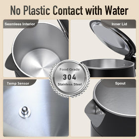 Mecity interior stainless steel, no plastic contact with water for pure flavor.