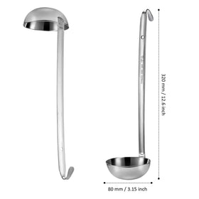 Meekoo 1oz capacity ladle with hanging hole for easy storage.
