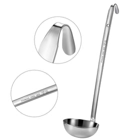 Meekoo ladle with pouring rim for clean, controlled sauce pours.