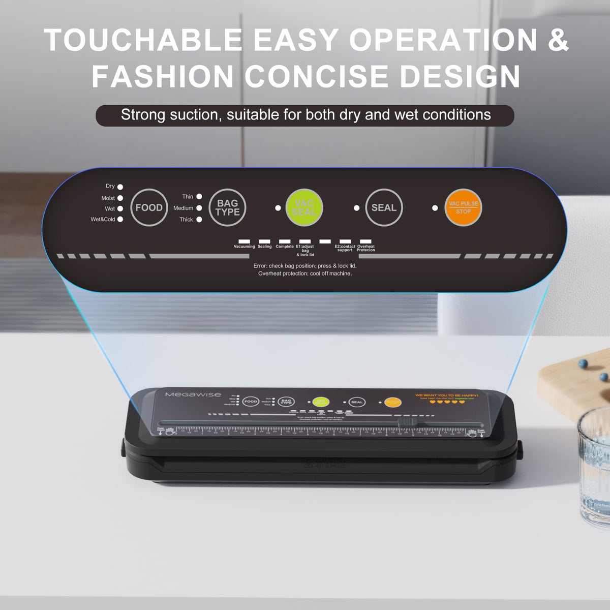 External vacuum system in MEGAWISE Model B 2025 supports versatile storage.