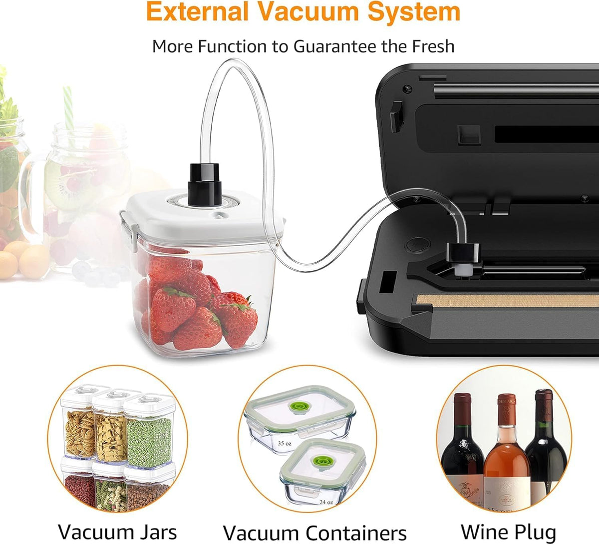 Built-in cutter allows custom bag sizes quickly.