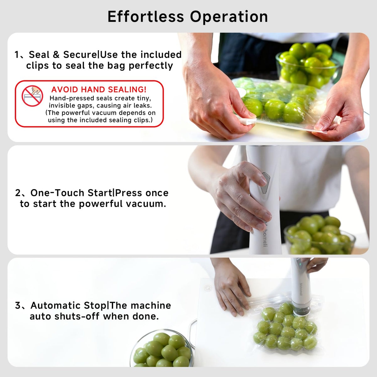 Mehomeli eco-friendly BPA-free bags keep food fresh and odorless.