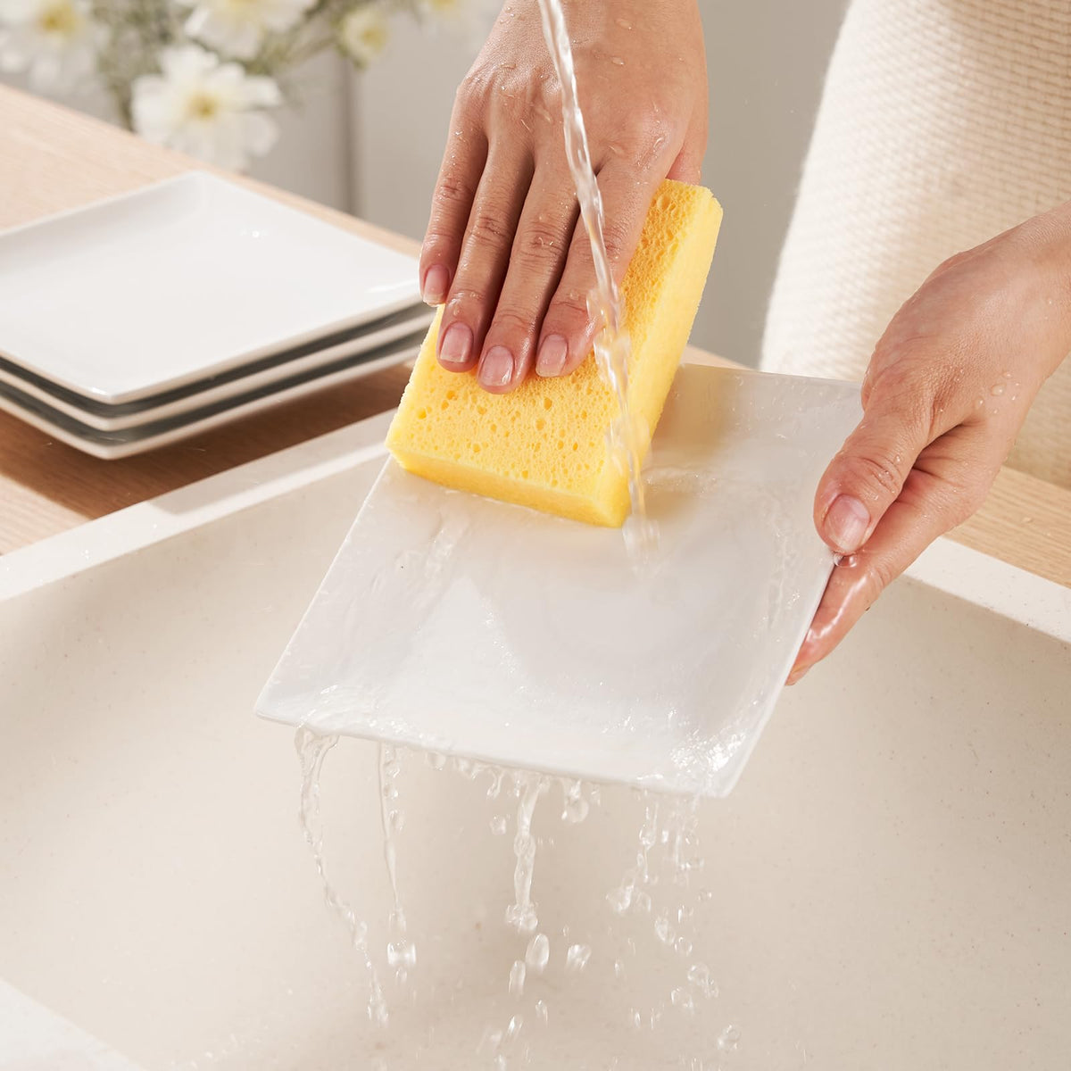Meideal 6-inch plates are dishwasher safe for easy cleaning.