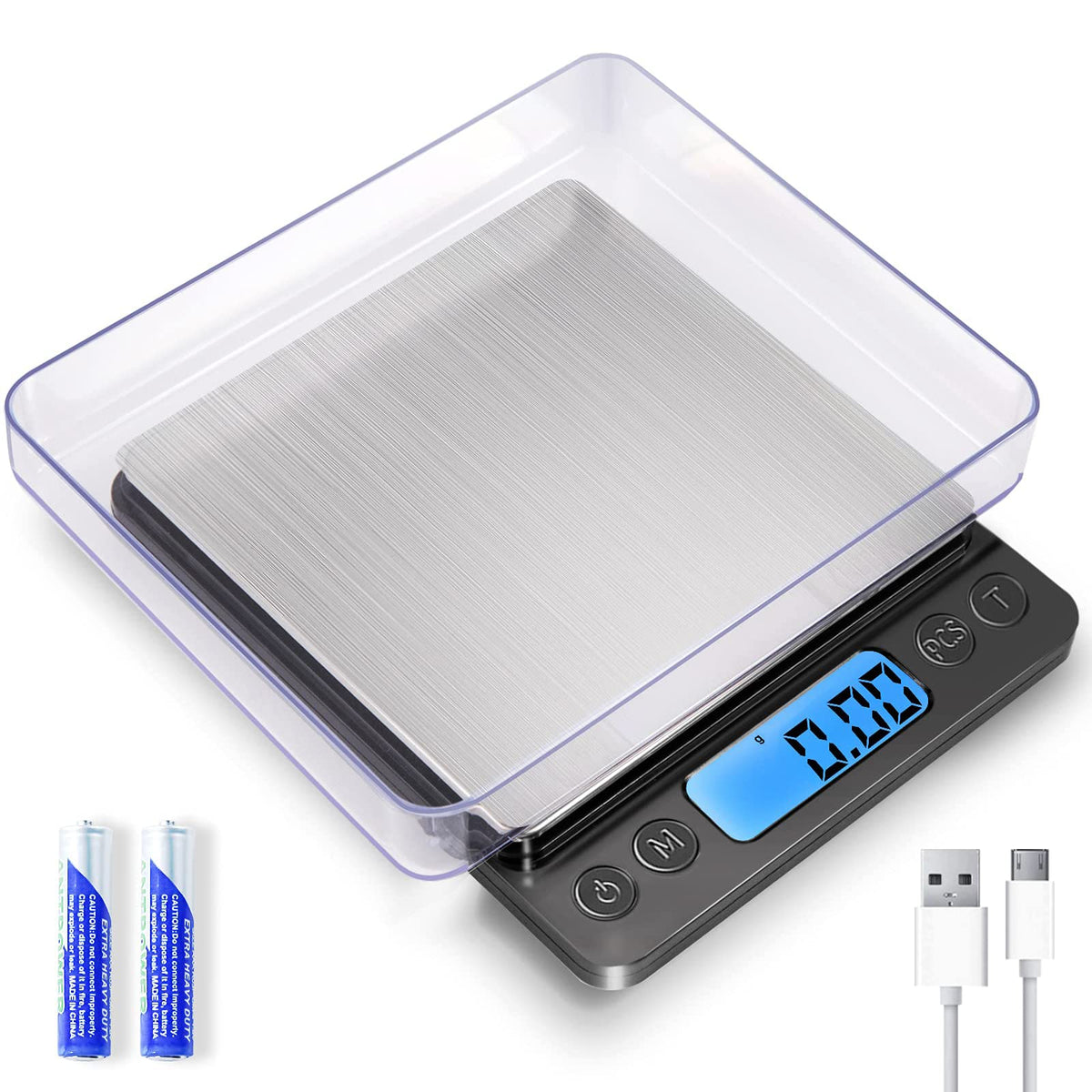 MEIYA small digital gram scale front view shows compact kitchen-friendly design
