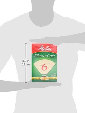 Melitta brand coffee filters on counter; trusted quality for daily brews.