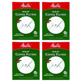 Melitta wrap-around filters for percolators in a 160-count pack for easy cleanup.
