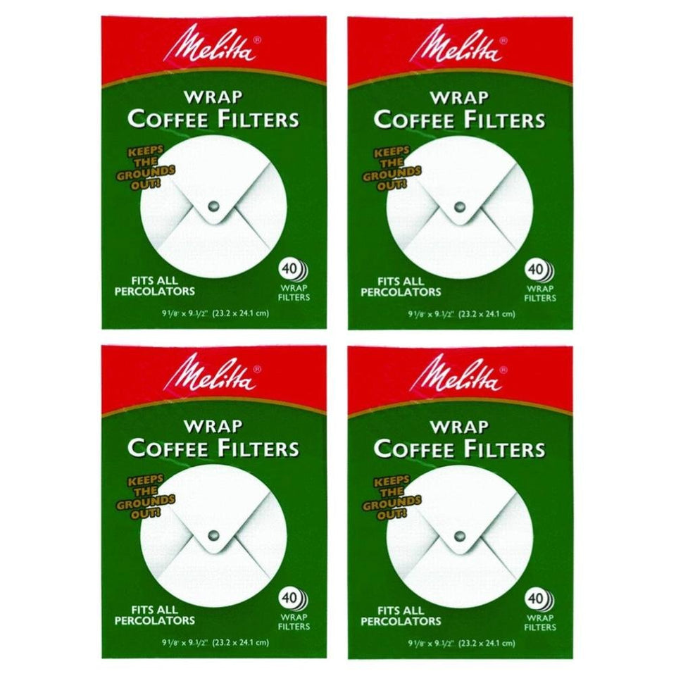 Melitta wrap-around filters for percolators in a 160-count pack for easy cleanup.