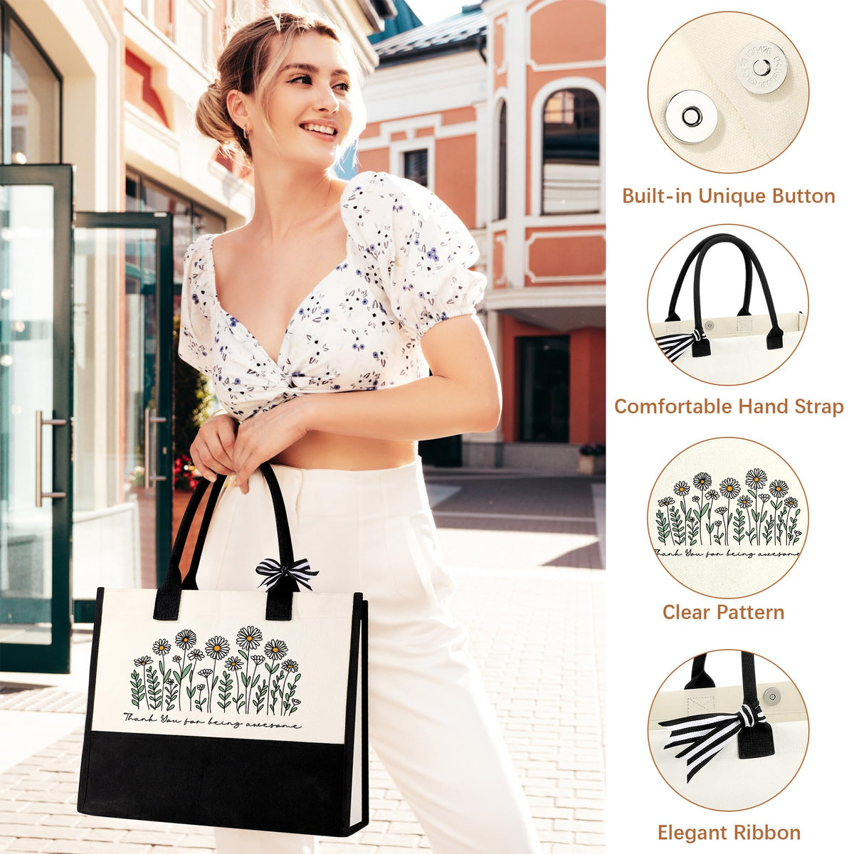 Memgift stylish tote bag for work and travel days.
