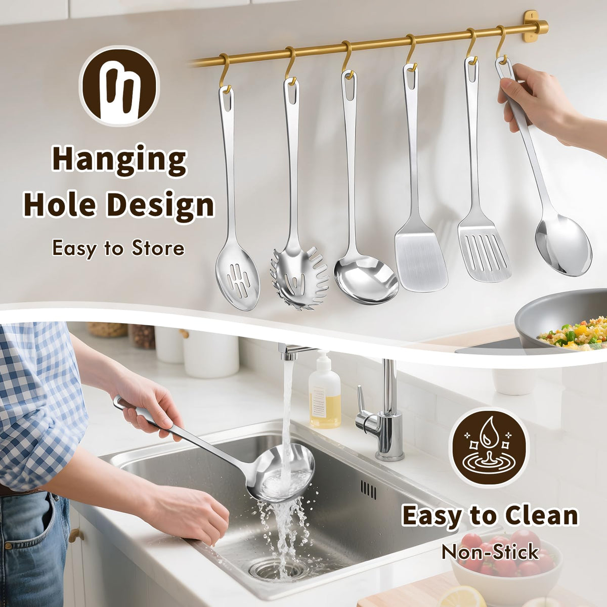 MemoGem ladle in stainless steel, great for gravies and soups