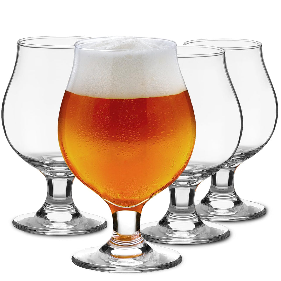Meolibour 16oz beer glass top view, balanced pour and feel.