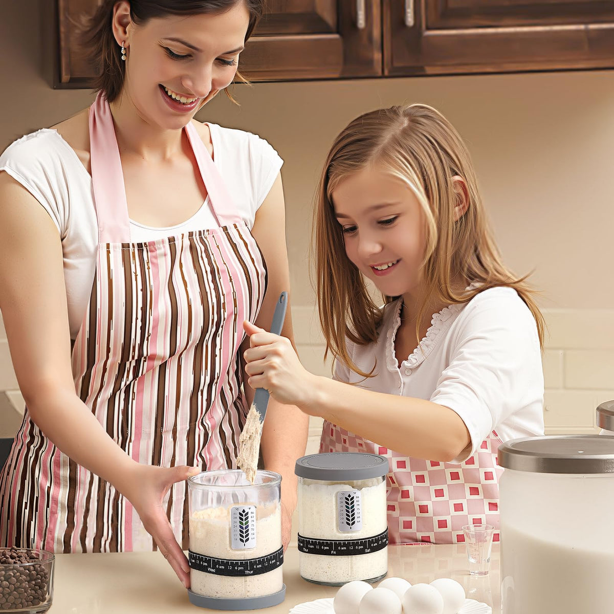 Meolibour dishwasher-safe jar for easy cleaning after baking.