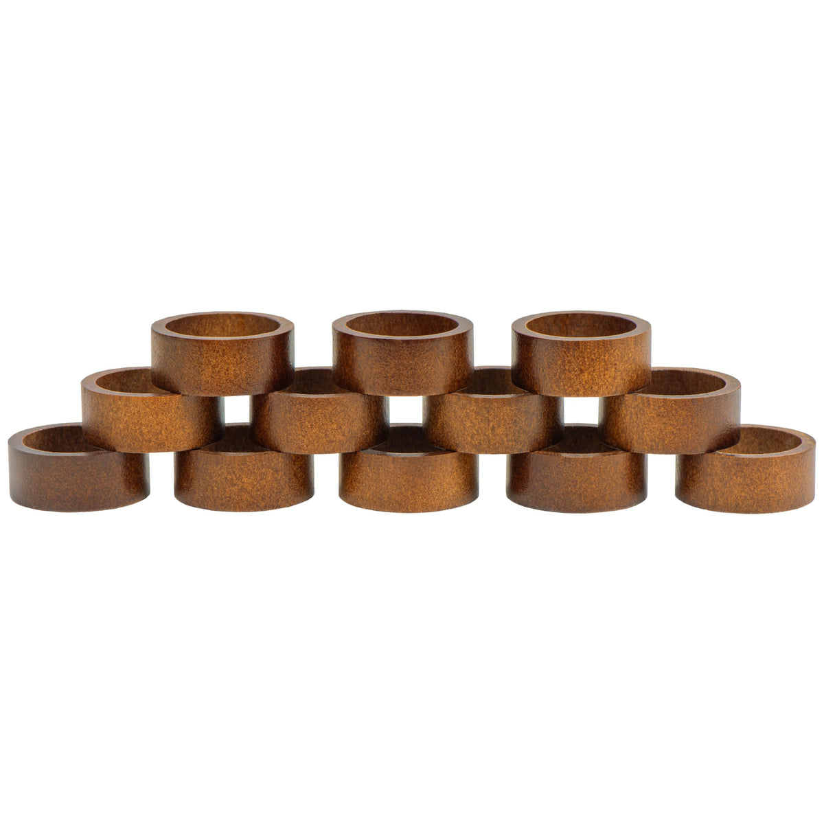 Meperper wooden napkin rings 12-pack for rustic table settings