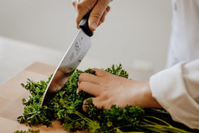 Mercer Culinary Millennia one-piece steel construction highlights edge durability.