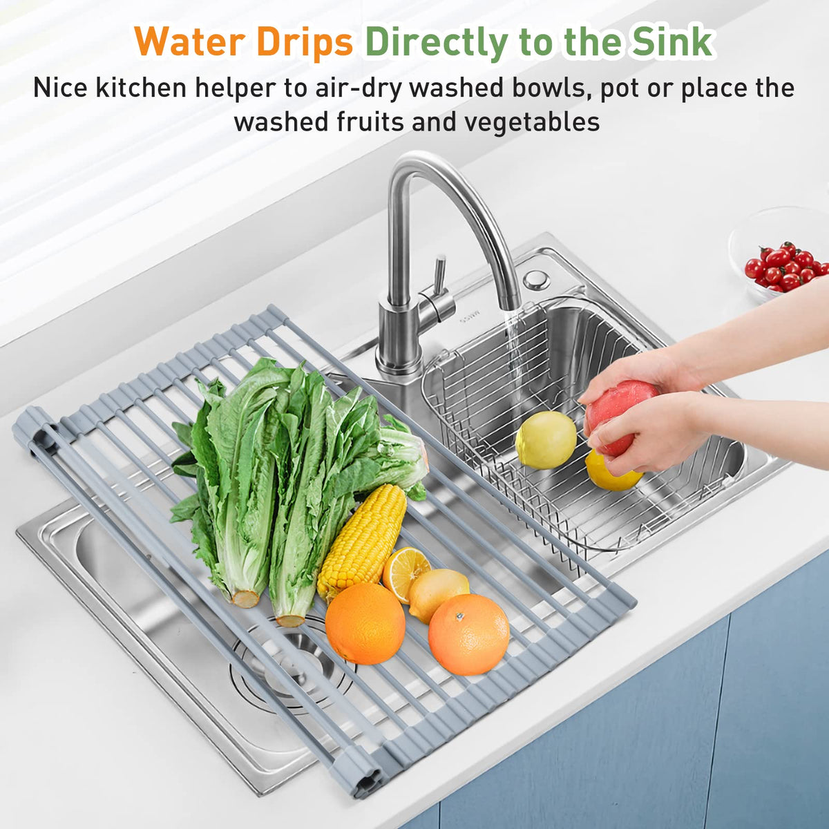 MERRYBOX large-capacity rack holds big bowls and pots for air-drying.