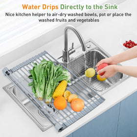 MERRYBOX large-capacity rack holds big bowls and pots for air-drying.